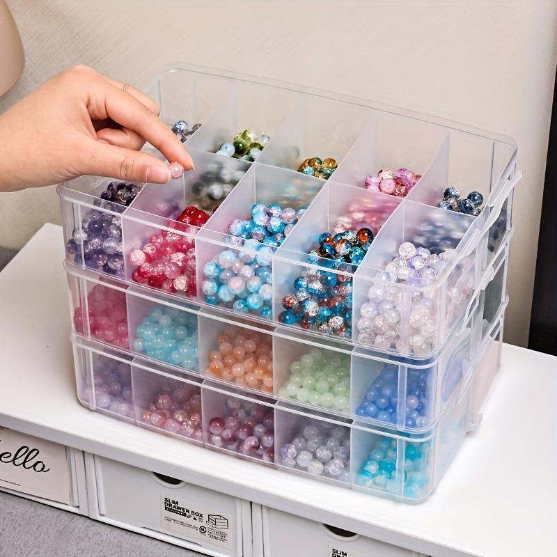 Portable Clear Beaded Jewelry Storage Box