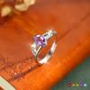 S925 Sterlingsilber Ring mit Naturstein für Damen, Elegantes Kristallband im japanischen Stil, Verstellbarer zarter Schmuck, Tägliches Tragen & Geschenk für Freundin