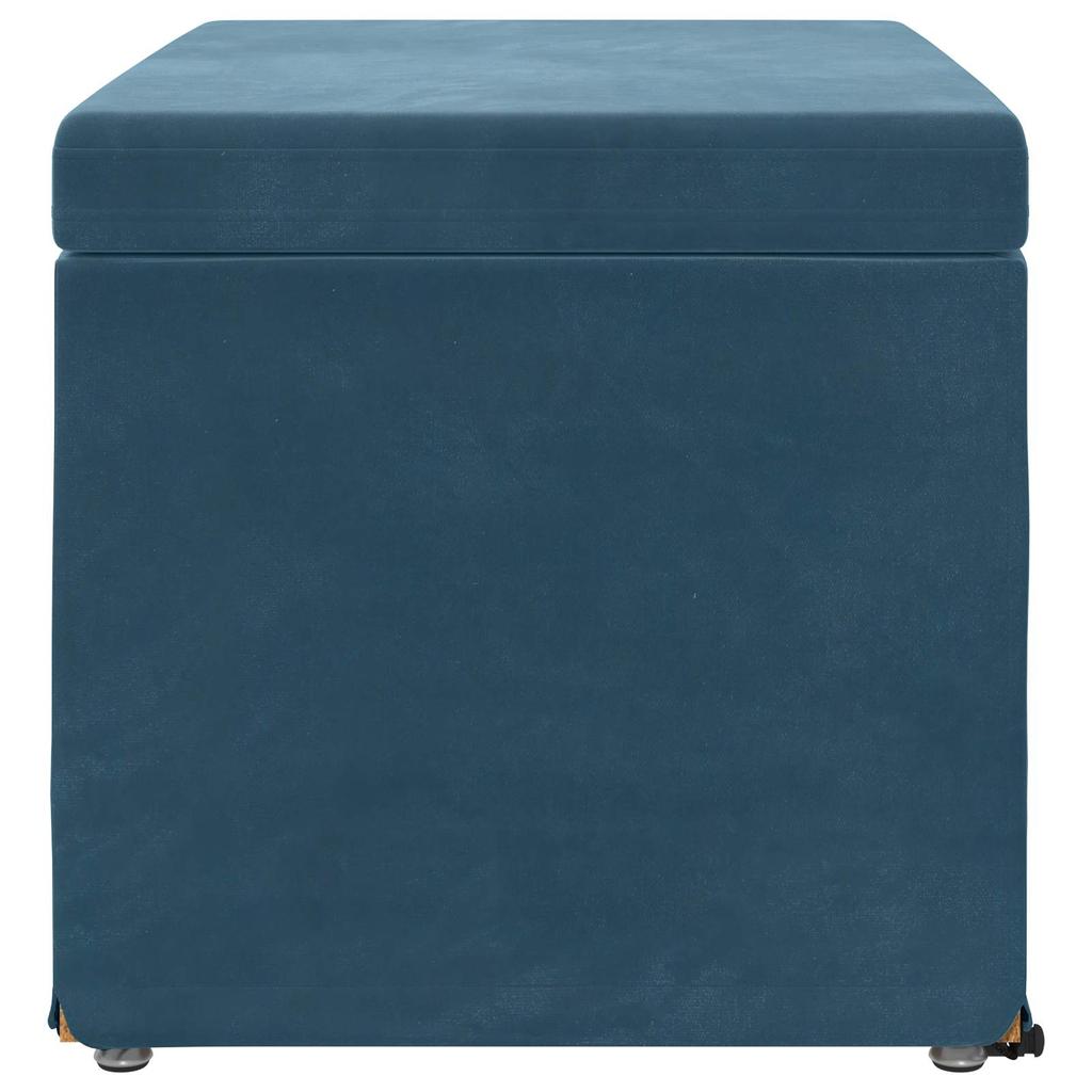 Stool Blue 61 x 41 x 40 cm Velvet and Engineered Wood