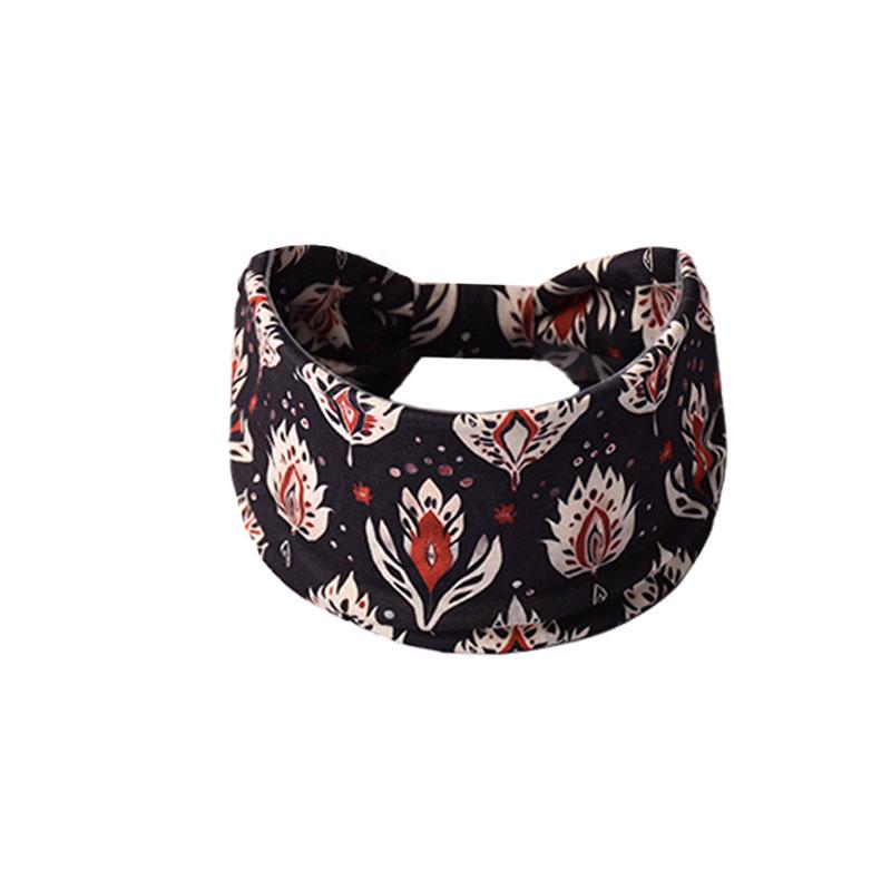 Women's Paisley Sport Yoga Headband - Sweat-Absorbing, Elastic Cotton, Bohemian Style