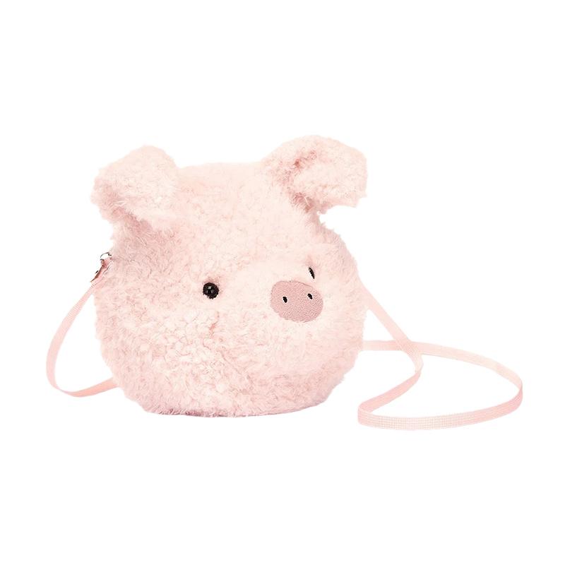 JELLYCAT 2024 Animal Series Pig Head Bag Woven Doll Plush Doll 19cm Height