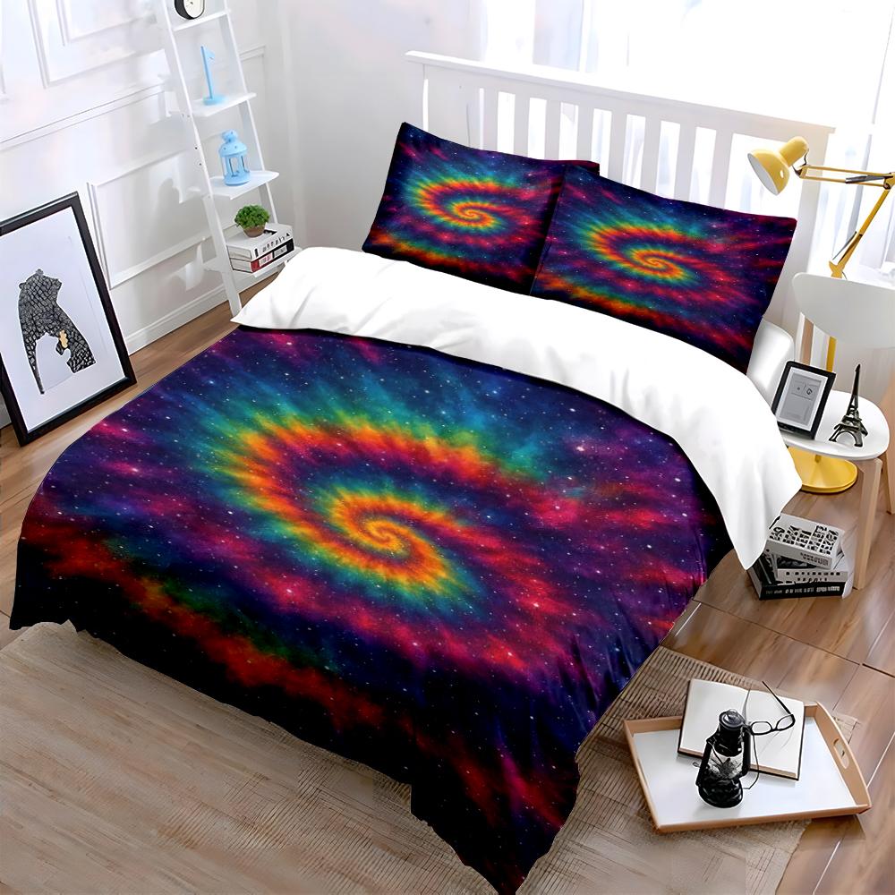 Colorful Galaxy Spiral Bedding Bedding set (1 duvet cover, 2 pillowcases, duvet not included)
