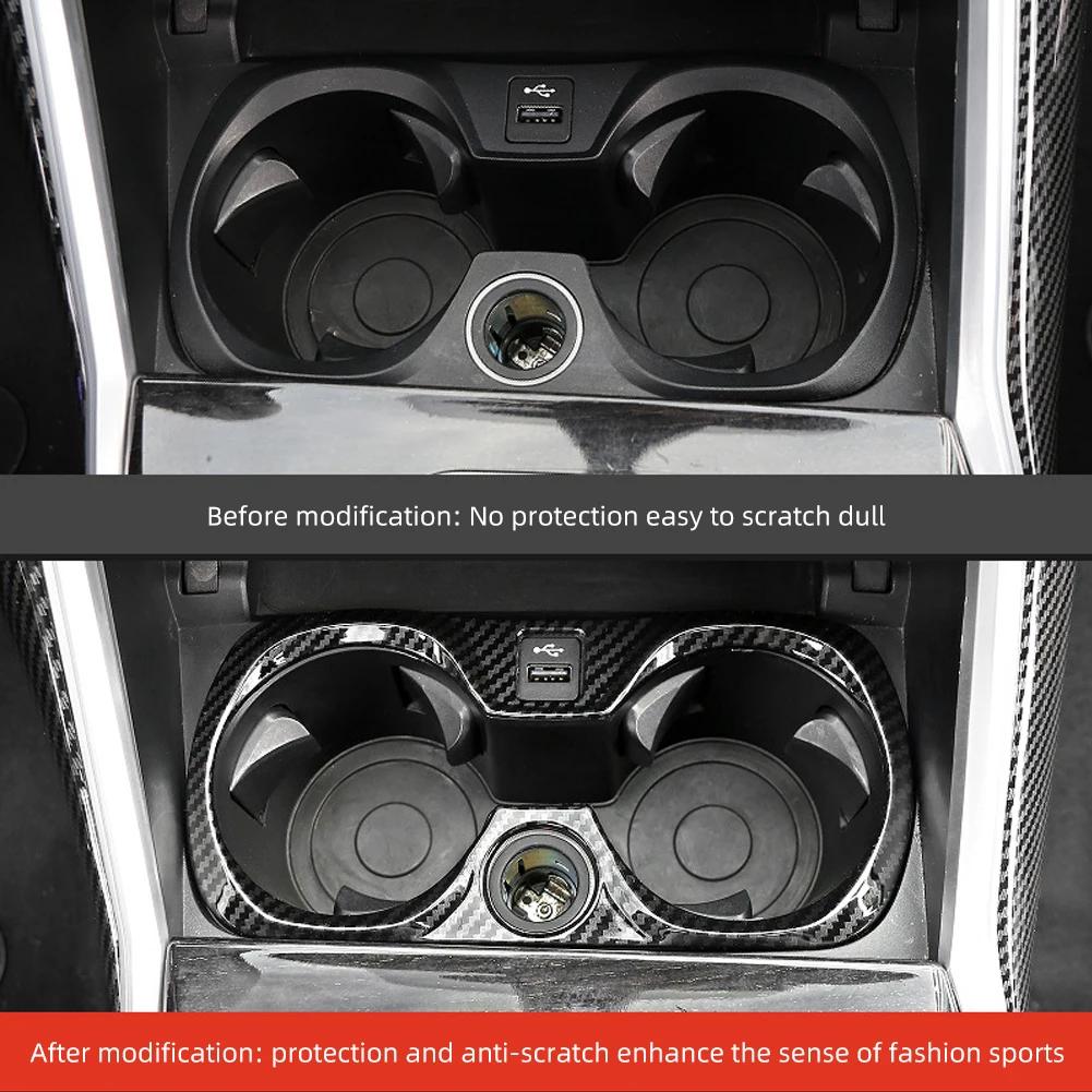 Car Carbon Fiber Sliver Sticker Auto Gear Shift Water Cup Holder Panel Cover For BMW 3Series G20 G28 325li 2020-2024 Accessories