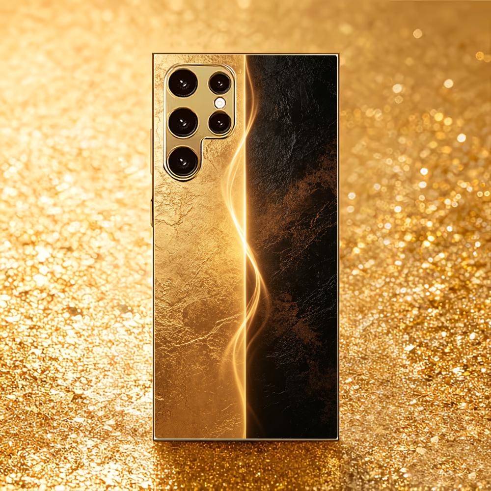 Elegant Gold Black Marble Phone Case Glass S25 Ultra Case S26 Ultra Case for Samsung Galaxy S26 S25 S24 S23 S22 FE Ultra Plus