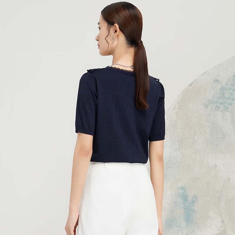 JESSIE Elegant Ruffle V-Neck Short Sleeve Top