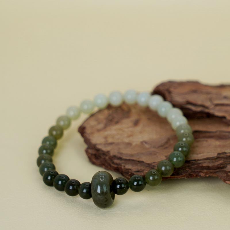 Ice Blue Hetian Jade Bracelet for Women - Elegant Bead String Jewelry, 2024 New Style