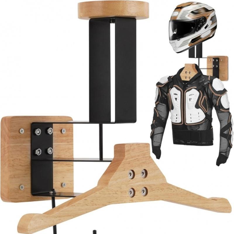 Wall-mounted Wooden Hat Rack On The Wall Motorcycle Helmets Display Rack Stand Wooden Helmet Holder