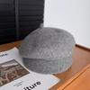 Wool octagonal hat women's autumn and winter feeling beret winter newsboy hat hat