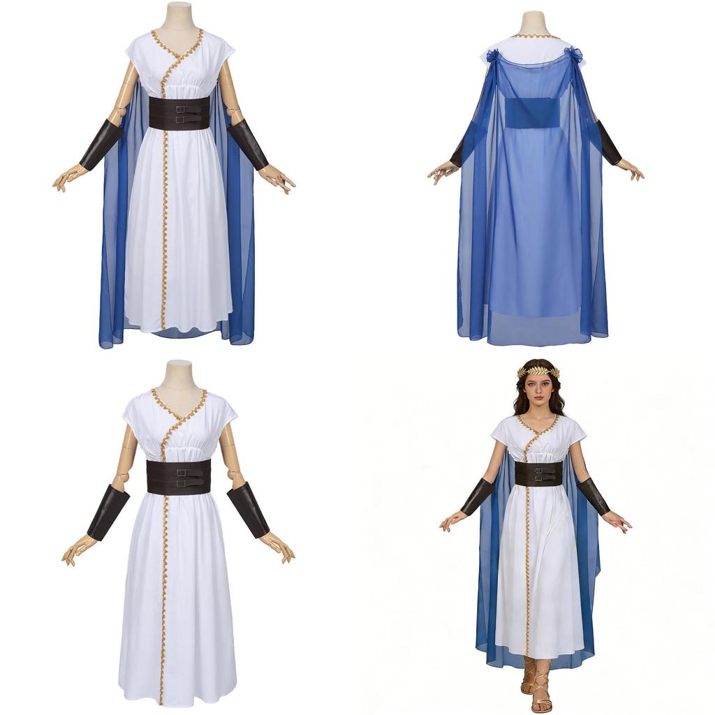 Medieval Greek Cosplay Costume With Linen Fabric For Stage Performances And Halloween Events
