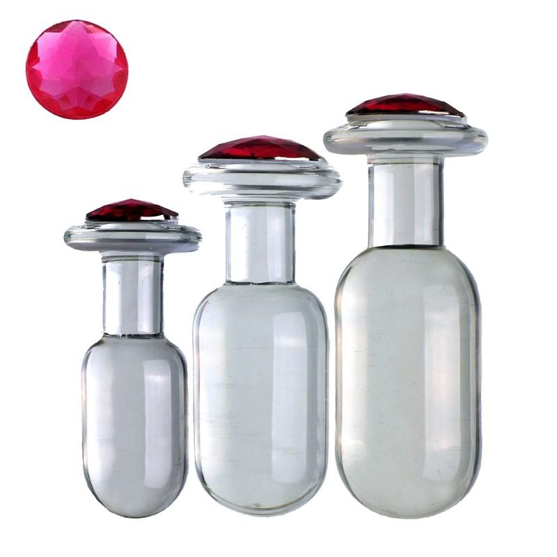 New Go out wearing Contact Anal plug Glass Butt Plug Crystal Ball Anal Beads Fake Penis Glass Anus Dildo Adult Masturbation Toys