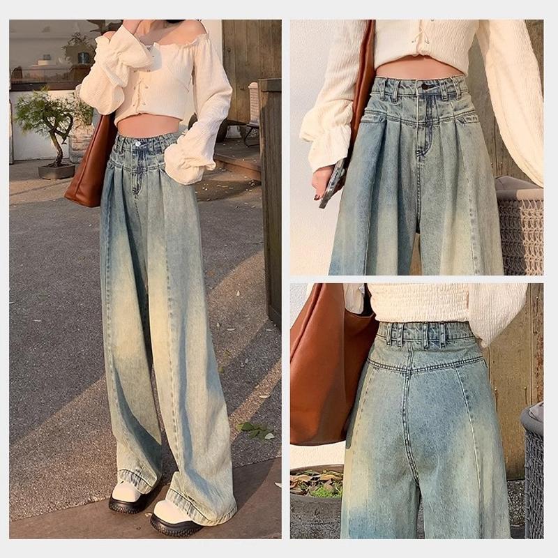 Y2k Baggy Jeans Ženy Vysoký pas Modré džínové kalhoty Streetwear 2000 Dlouhé kalhoty Vintage Oversize korejská móda 90. let