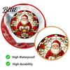 Removable Static Window Film Round Christmas Sticker Stained Glass Style Holiday Storefront Decals Cling Santa Claus Tree PVC Decal for Home Decor