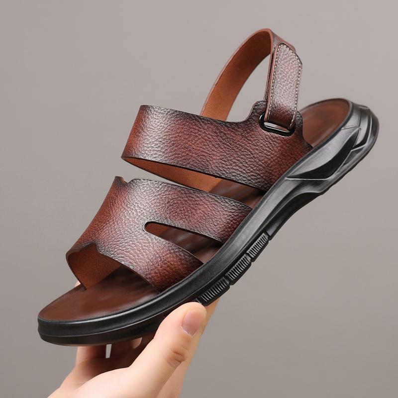 

Fashion Soft Sole Outdoor Sport Slide Sandals Luxury Brand Male Slippers Men s Summer Comfortable Beach Sandals Non-Slip Walking Shoes 38 коричневый