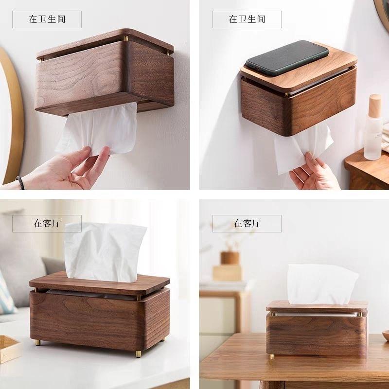 Toilettenpapierbox Home Wohnzimmer Fortschrittliche Toilette Massivholz-Papierbox Wandmontierte Papierbox Taschentuch-Aufbewahrungsboxen