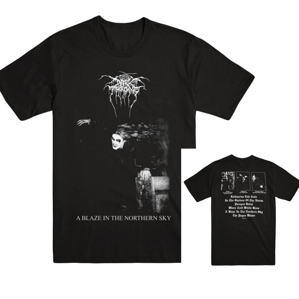 DARKTHRONE Logo T-shirt de groupe Coton T-shirt graphique Hommes Femmes Été Streetwear