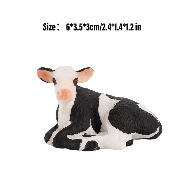 Educational Toy Animal Model Simulation Farm Animal Figures Kid's Gift Plastic Material Cow Category 14x8cm Size