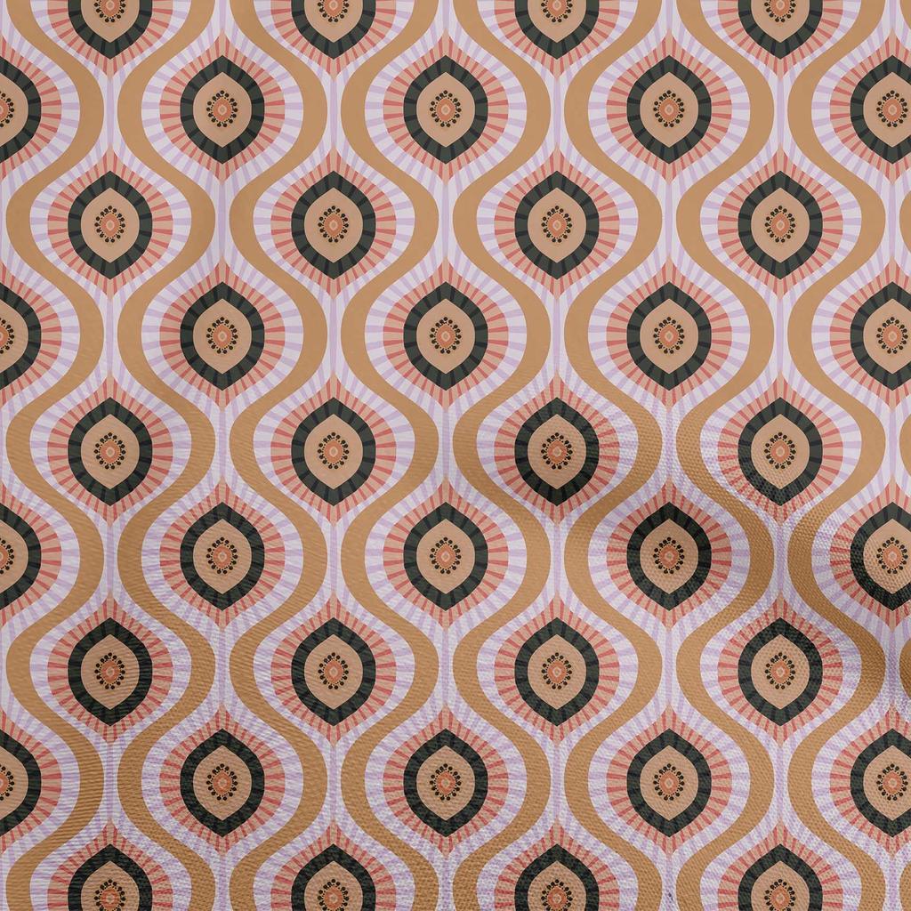 oneOone Cotton Flex Brown Fabric Ogee Quilting Supplies Print Sewing Fabric By The Yard 40 Inch