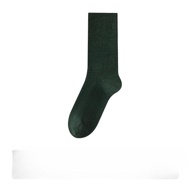 Men's Autumn and Winter Thickened Pure Cotton Long Socks, Loose-fitting Men's Socks, Antibacterial and Deodorizing Solid Color Long Socks