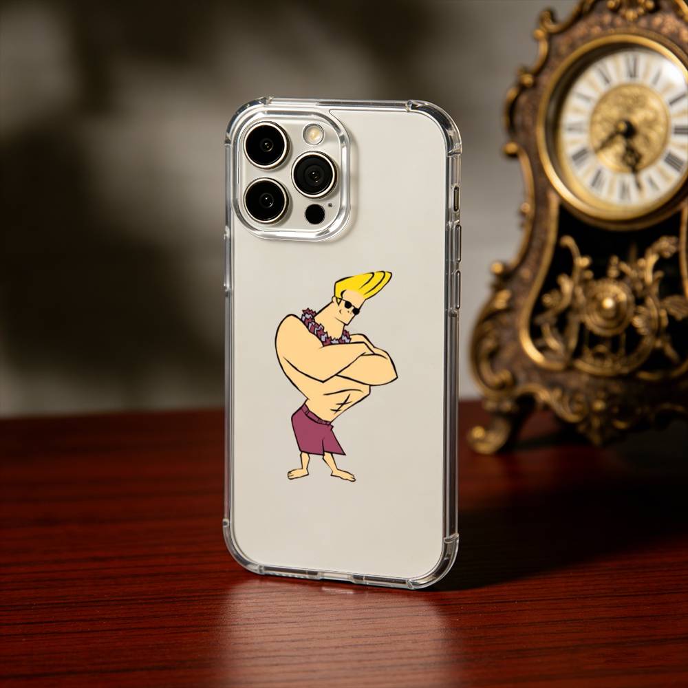 J-Johnny B-Bravo Anime Phone Case For iPhone17,16,15,14,13Pro Max,us,Soft Silicone Transparent Cover