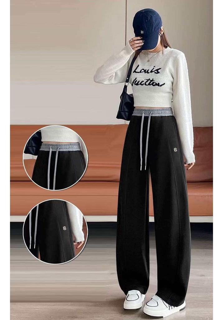 Versatile Red High-Waisted Casual Plus Size Pants for Middle-Aged and Elderly Women - Comfortable, Slimming, Sports-Ready Fit