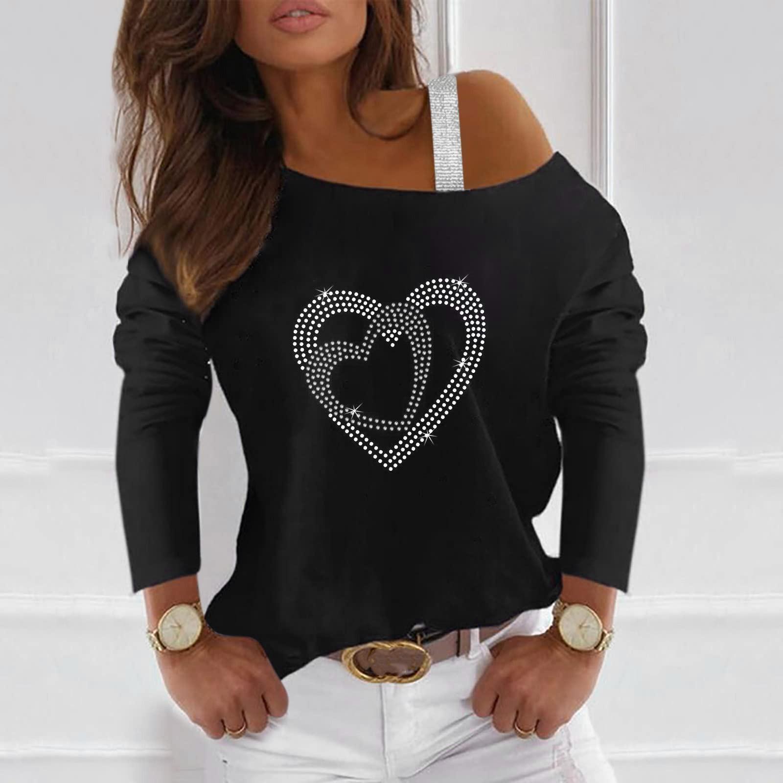 

Модные женские сексуальные свободные повседневные блузки без бретелек с принтом и длинными рукавами L