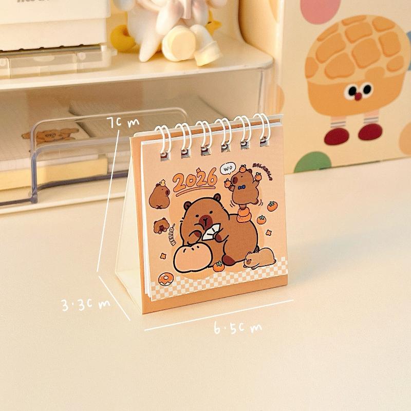 2026 Year Cartoon Capibara Desktop Mini Desk Calendar Planner Desktop Decoration Office Stationery
