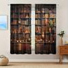 Set Of 2 Jit Bookshelf Printed Curtain Curtains Living Room Library Decor Blackout For Made Polyester With Rod Pocket