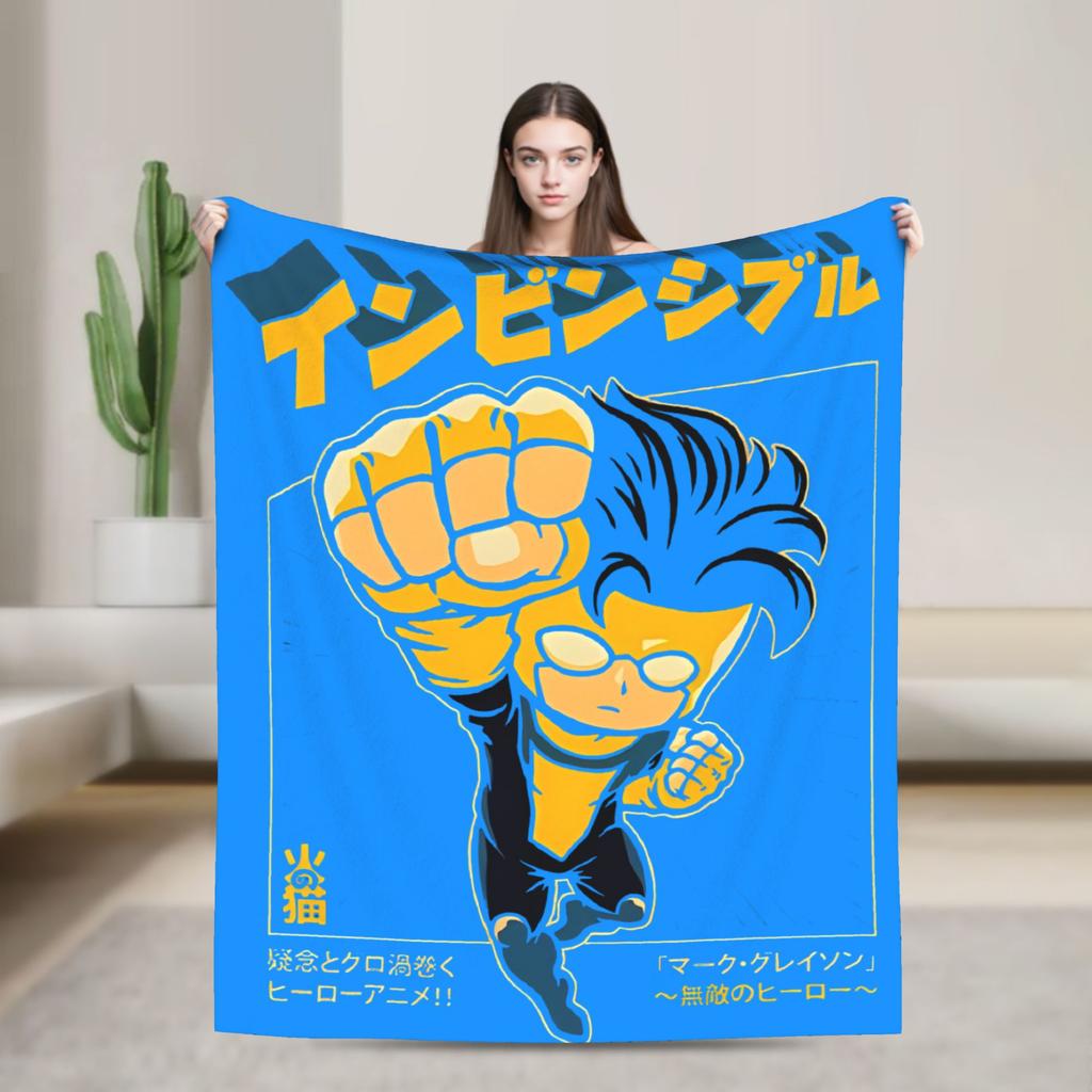Invincible Flannel Blanket Hero Man Awesome Throw Blankets for Home 200x150cm Quilt