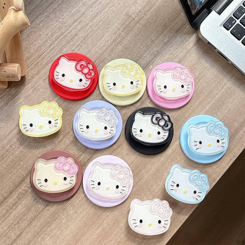 Cute Cartoon Small Fresh Kt Cat Mobile Phone Airbag Bracket Magnetic Desktop Paste Girl Cream Wind Ring