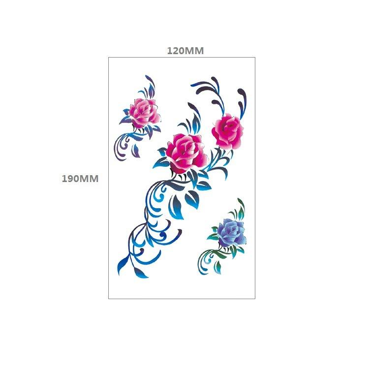 Waterproof Tattoo Sticker Girl Colored Rose Lotus Bohemian Brahma Totem Chest Back Cover Tattoo