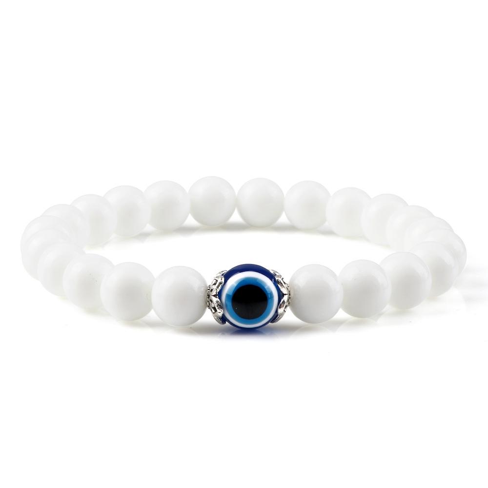 Boho Evil Eye Flower Beaded Stretch Bracelet for Men and Women - Yoga Energy Bracelet