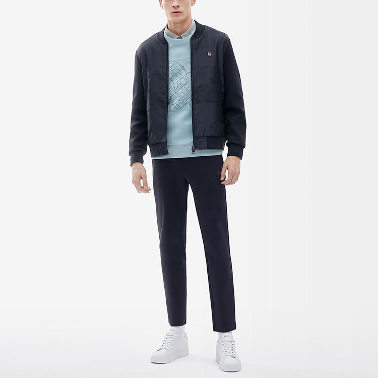 FILA Sports Logo Casual Knitted Jacket Men jackets Legendary-Blue F11M211508F-NV