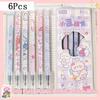 6Pcs 0.5mm Capybara Gel Pens Quick-drying Neutral Pen Cute Black Ink Pens  Writing Stationery