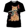 Uomo Donna Top Samurai Cartoon Animal 3D Printing Tees T-shirt streetwear a maniche corte fresca stile Harajuku divertente quotidiana