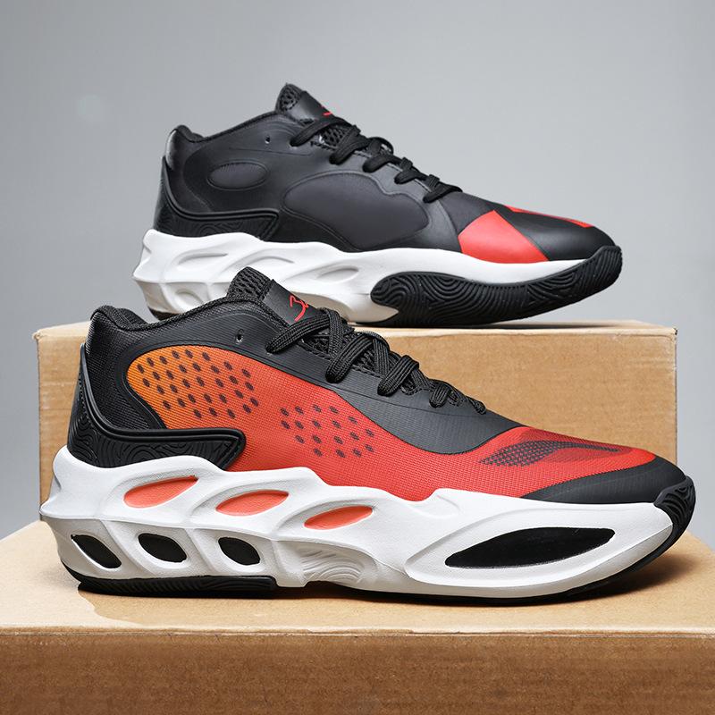 New Basketball Shoes Men's Sound Breathable Non-slip Lightweight Medium Help Students Professional Game Sports Shoes High Rebound
