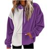 Unisex Color Block Hoodie with Pockets - Long Sleeve Flannel Pullover
