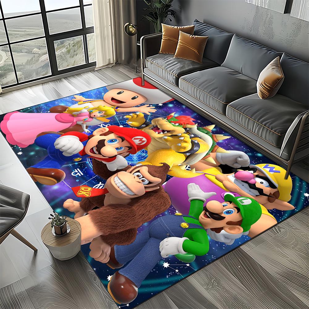 Retro Mario Cartoon Area Rug,Carpet Rug for Home Living Room Bedroom Sofa Doormat Decor,Kids Play Floor Mat