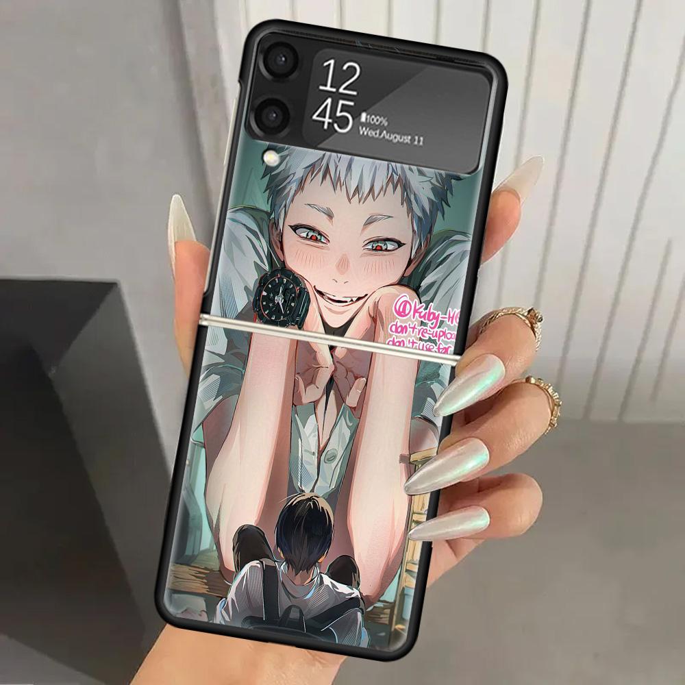 H-Hikaru Ga Shinda Natsu Hard PC Phone Case For Samsung Galaxy Z Flip 7 6 5 4 3 Black ZFlip7 ZFlip6 Flip5 Flip4 Flip3 5G Print C
