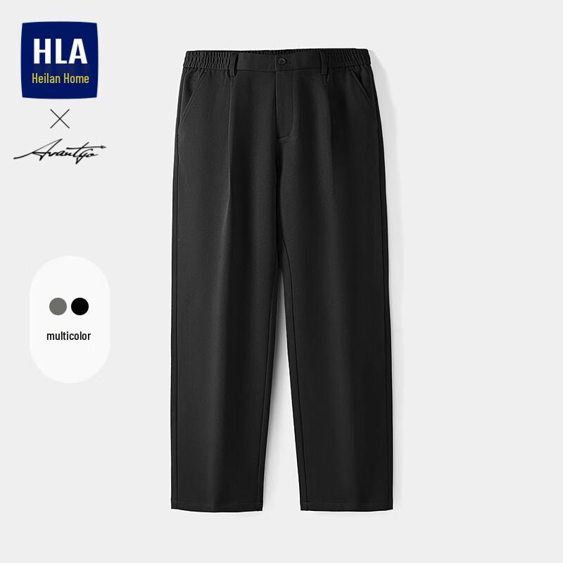 HLA Men s Half-Elastic Waist Light Business Casual Pants 36 чёрный