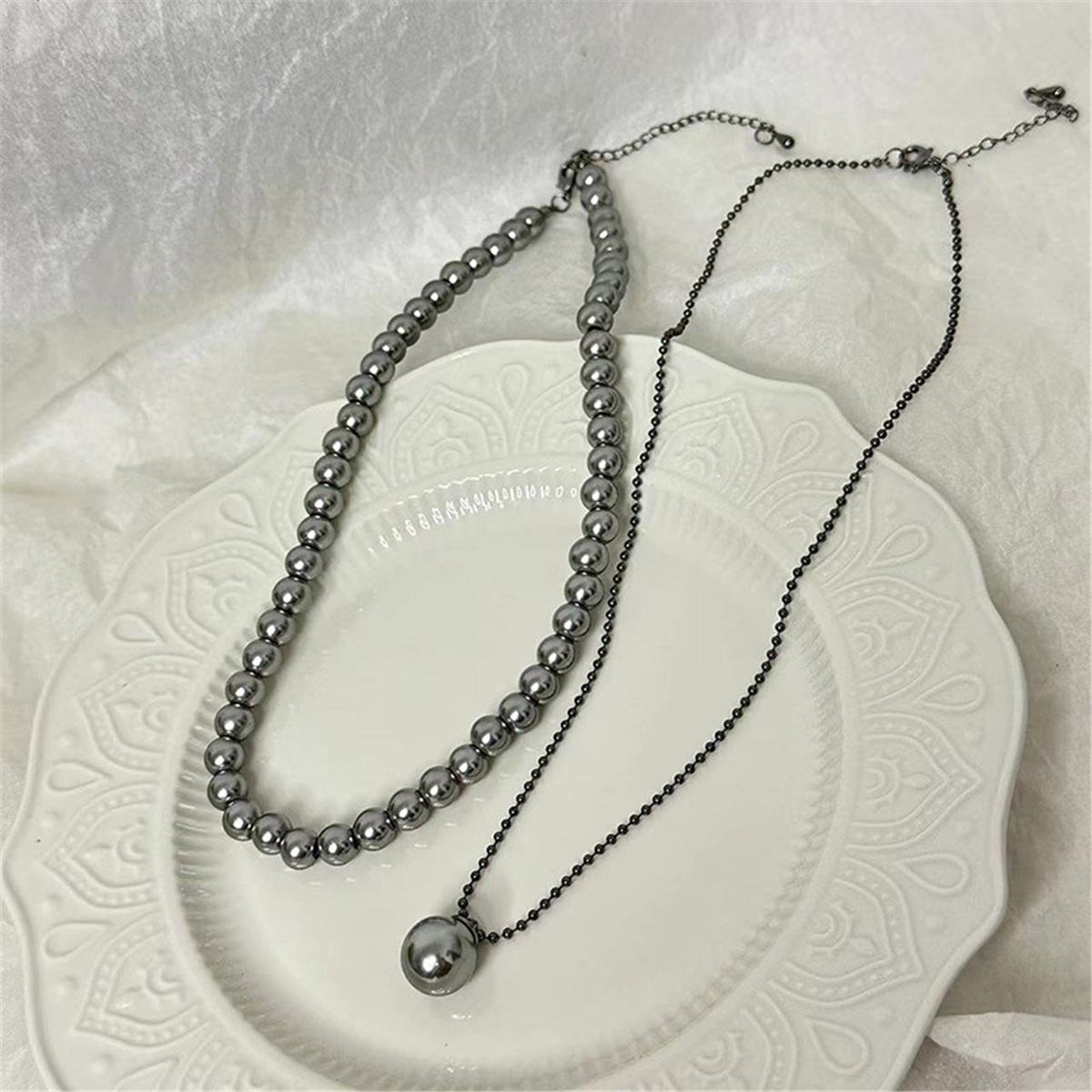 

Tooxika Роскошное Темпераментное Нишевое Жемчужное Ожерелье Серебристо-Серого Цвета, Универсальная Двухслойная Накладная Цепочка на Ключицу, Цепочка-Джемпер