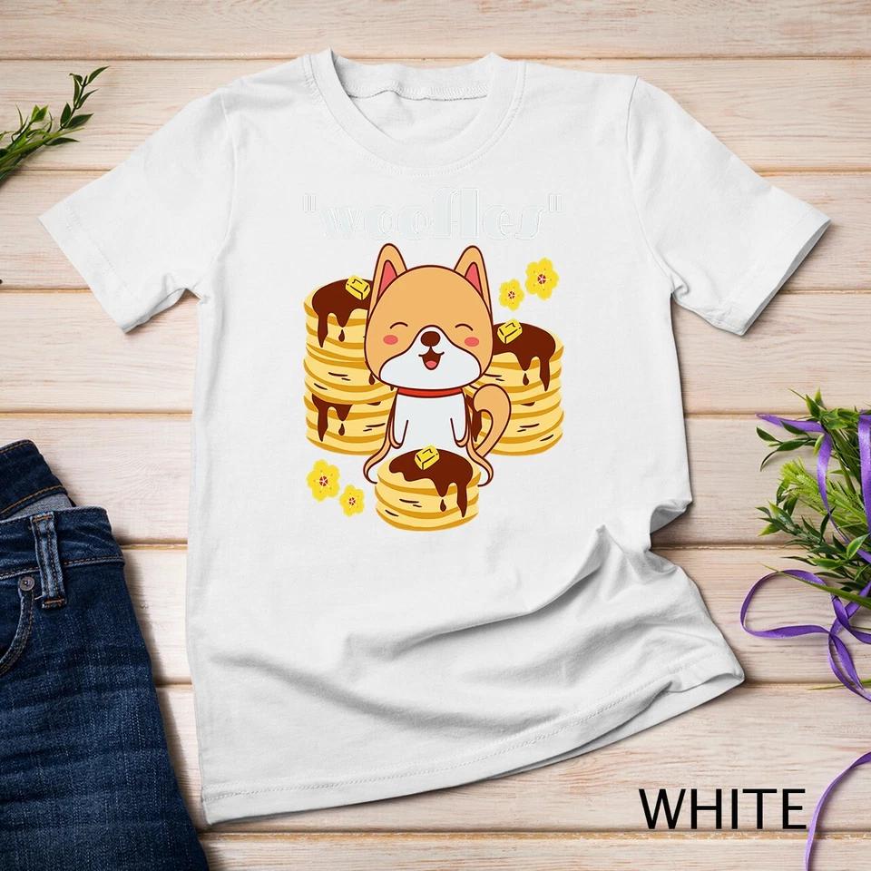 Woofles Waffle Kawaii Shiba Inu Puppy Pun For Dog Lovers Unisex T-shirt 8