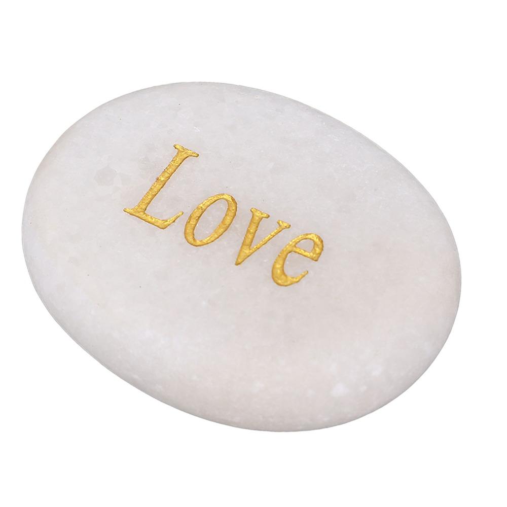 1pcs Inspirational Words Worry Stone Oval Shape Crystal Stone Decorative Pocket Rock Meditation