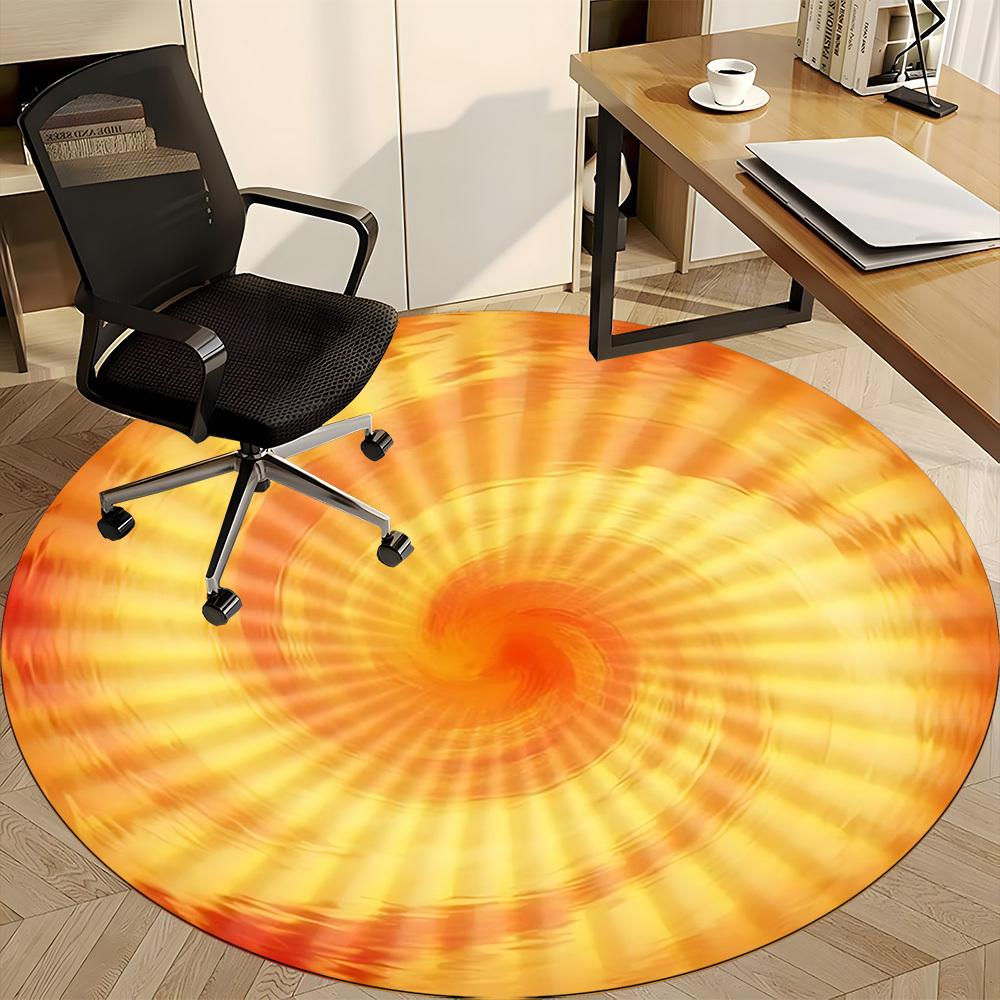 1pc Spiral Sunburst Chair Carpet for Office, Soft and Durable Office Rug for Interior Decoration, Perfect for Office Yy251227088