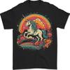 A Unicorn and Fantasy Rainbow Mens T-Shirt 100% Cotton