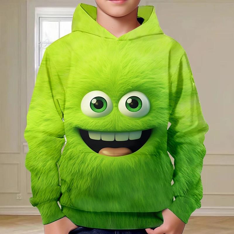 

Christmas Boys 3D Elf Hoodie Pullover Long Sleeve 3D Print Fall Winter Fashion Streetwear Cool Kids 3-12 Years Hooded Outdoor Casual Daily Regular Fit 110cm
