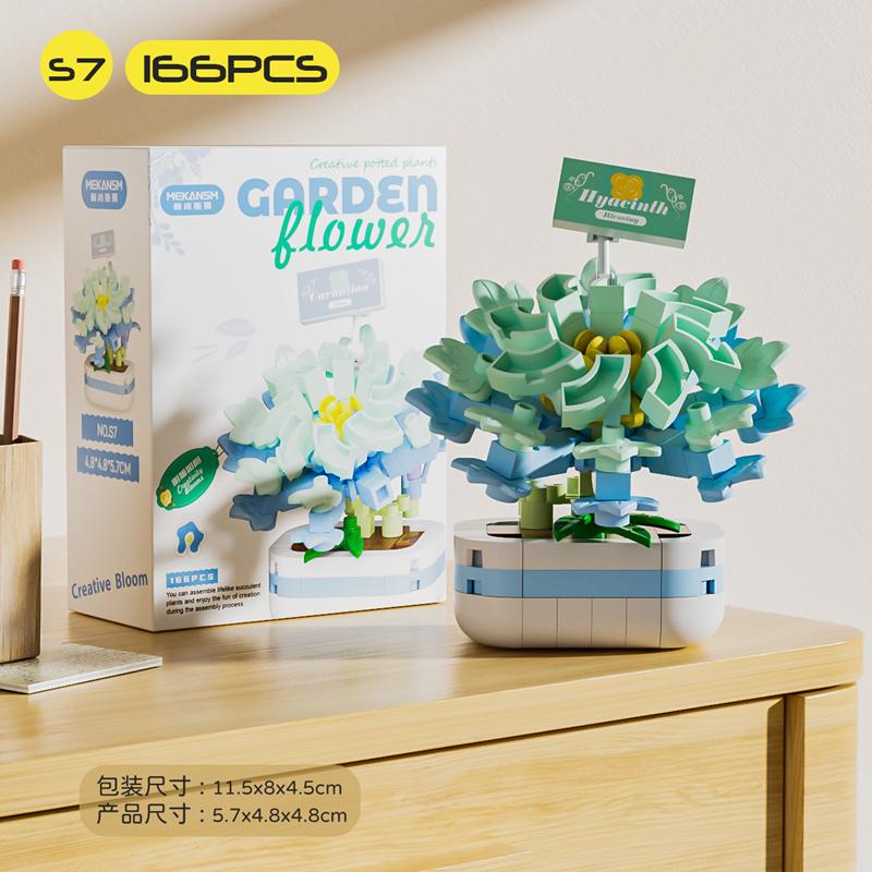 Building Blocks Potted Plants Immortal Flowers Fun Succulents Living Room Simulation Flowers Desktop Decoration Toys