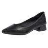 Thick Heel Low Heel Single Shoes Women's Spring and Autumn Style Temperament Pointed Work Shoes Are Not Tired Feet Shallow Mouth Middle Heel Commuting