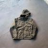 Mens Oversized Asymmetrical Grid Hooded Jacket Streetwear Rap Hip Hop Outerwear Fall
