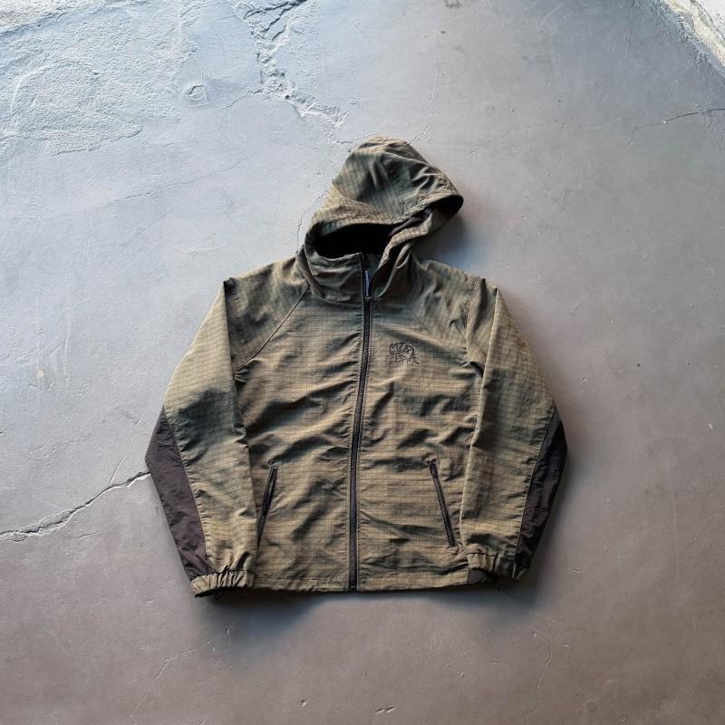Mens Oversized Asymmetrical Grid Hooded Jacket Streetwear Rap Hip Hop Outerwear Fall