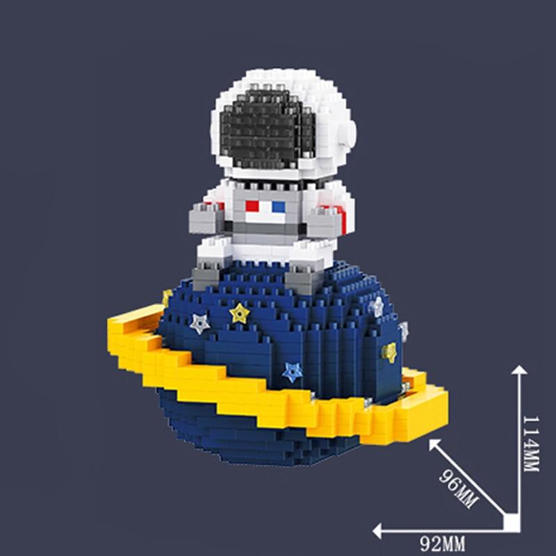 18363 espaço astronauta spaceman terra lua estrela 3d modelo diy mini blocos de diamante tijolos brinquedo de construção para crianças sem caixa